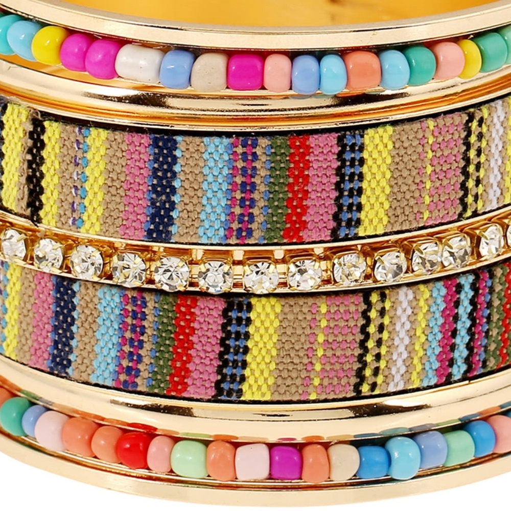 9pcs Multicolor Beaded Bracelet Set - Picture 3 of 4